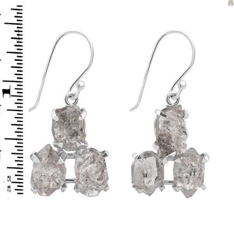 Petroleum Herkimer Diamond Rough Earring-2E HDP-3-139