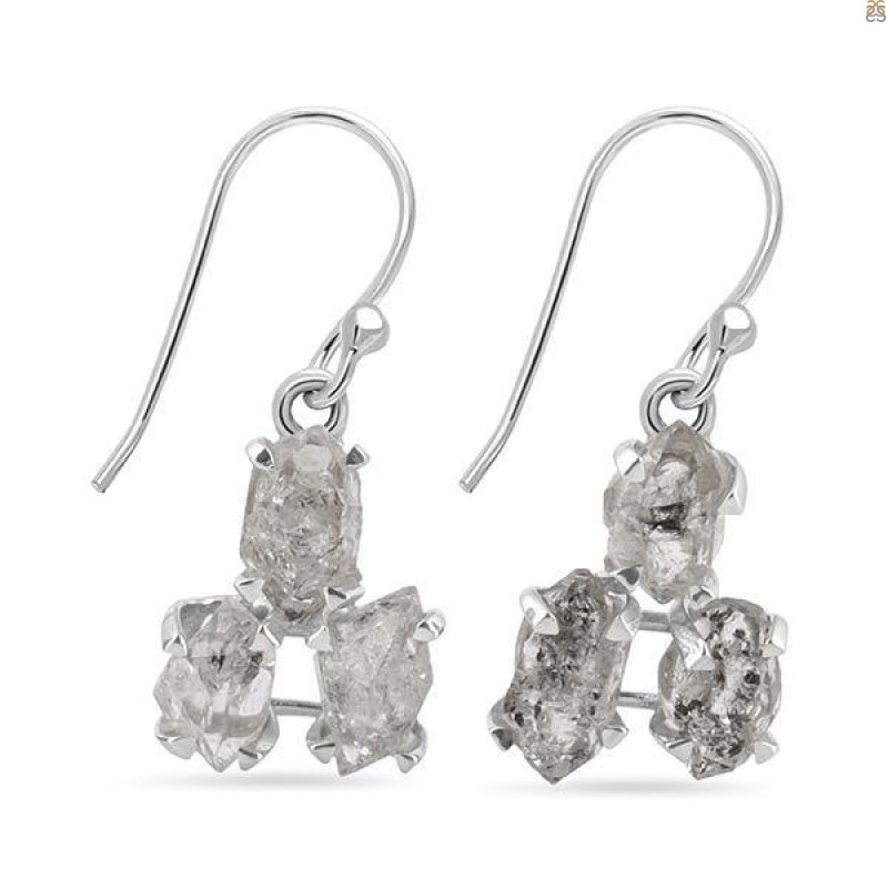 Petroleum Herkimer Diamond Rough Earring-2E HDP-3-14