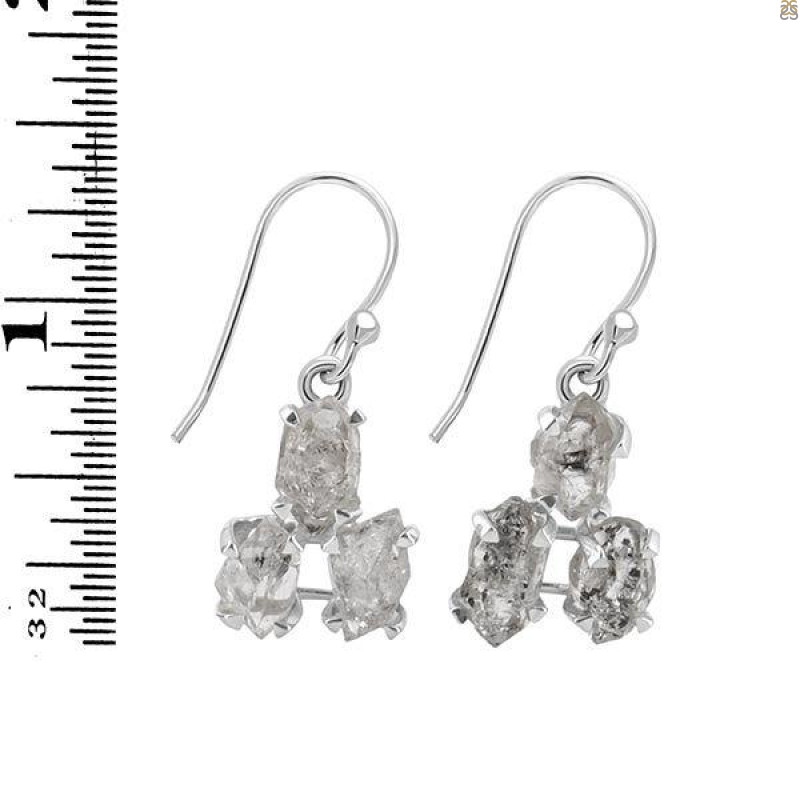 Petroleum Herkimer Diamond Rough Earring-2E HDP-3-14