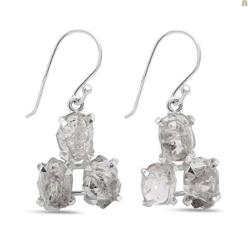 Petroleum Herkimer Diamond Rough Earring-2E HDP-3-142