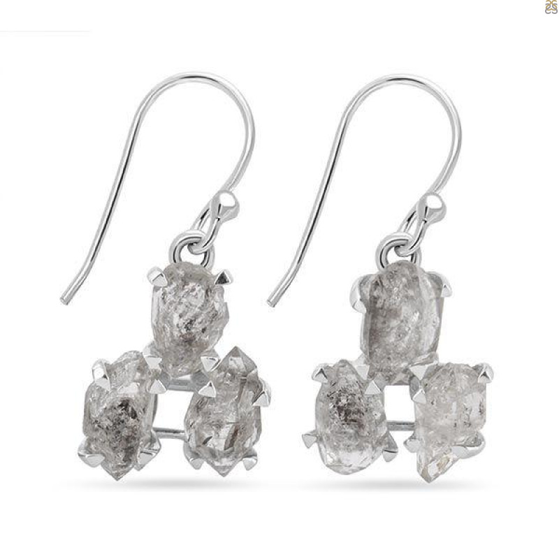 Petroleum Herkimer Diamond Rough Earring-2E HDP-3-16