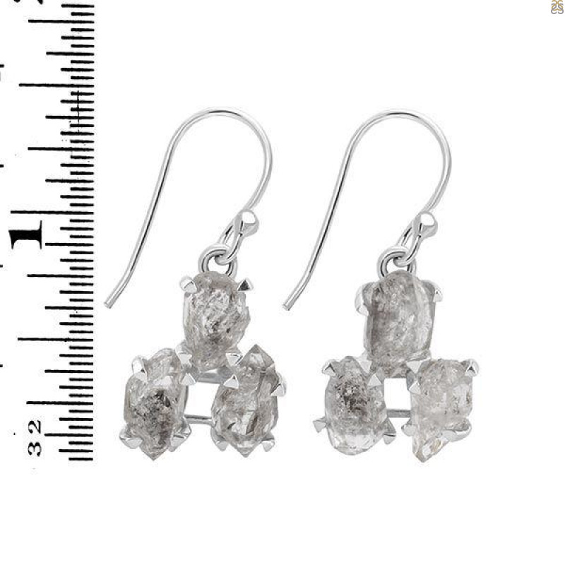 Petroleum Herkimer Diamond Rough Earring-2E HDP-3-16