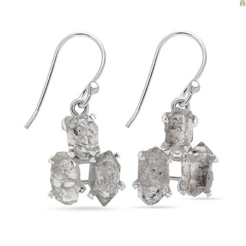 Petroleum Herkimer Diamond Rough Earring-2E HDP-3-17