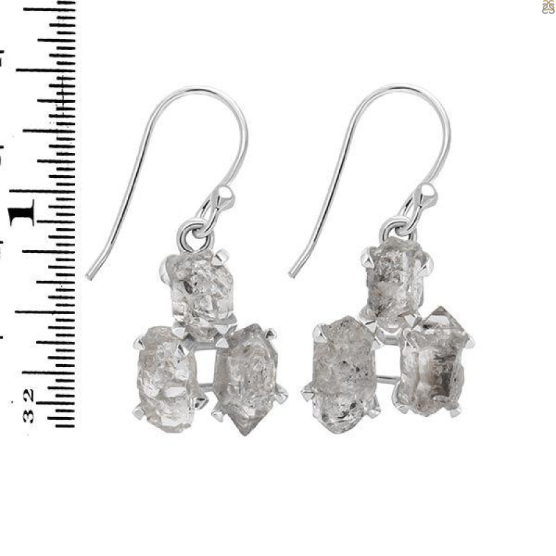 Petroleum Herkimer Diamond Rough Earring-2E HDP-3-17