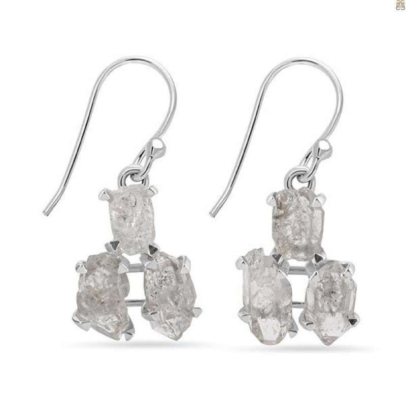 Petroleum Herkimer Diamond Rough Earring-2E HDP-3-19
