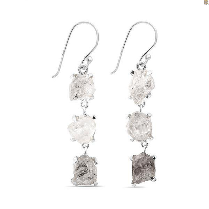 Petroleum Herkimer Diamond Rough Earring-2E HDP-3-194