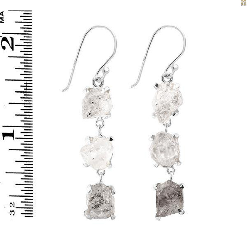 Petroleum Herkimer Diamond Rough Earring-2E HDP-3-194