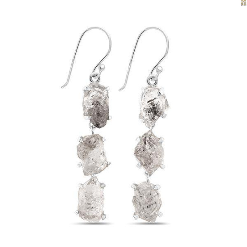 Petroleum Herkimer Diamond Rough Earring-2E HDP-3-195
