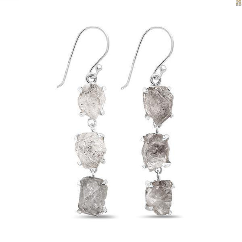 Petroleum Herkimer Diamond Rough Earring-2E HDP-3-196