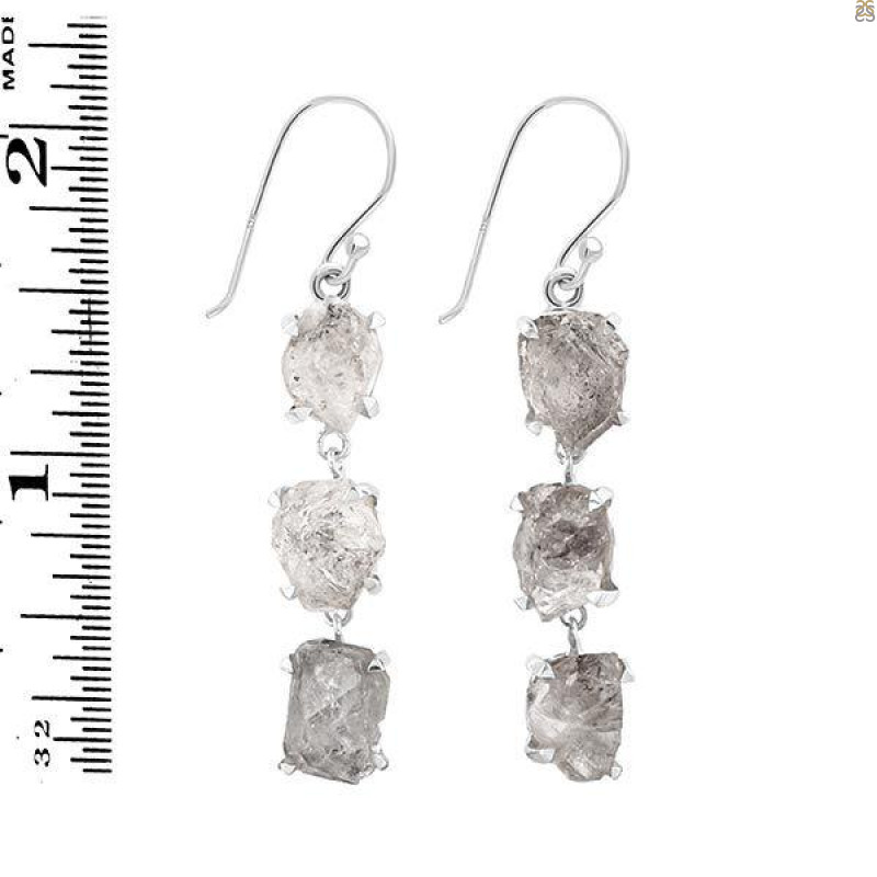 Petroleum Herkimer Diamond Rough Earring-2E HDP-3-196