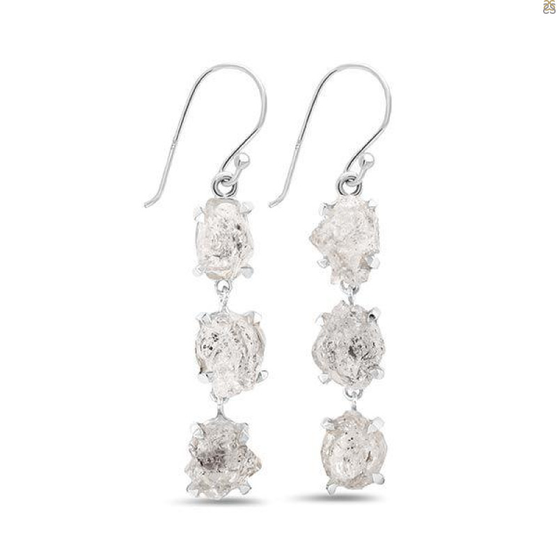 Petroleum Herkimer Diamond Rough Earring-2E HDP-3-197
