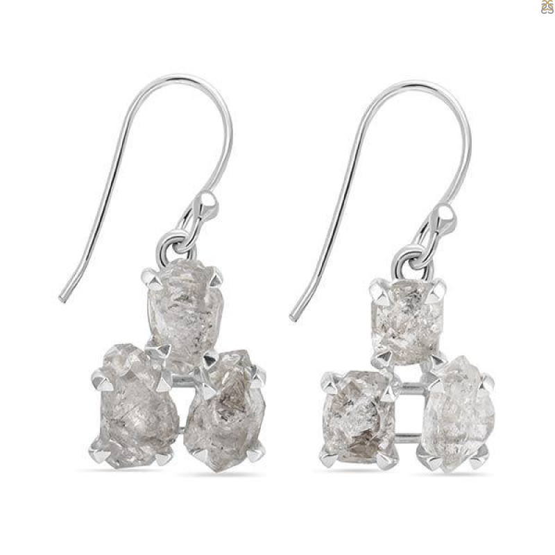 Petroleum Herkimer Diamond Rough Earring-2E HDP-3-2