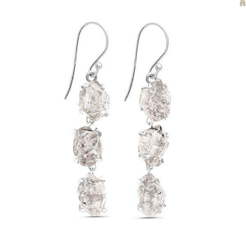 Petroleum Herkimer Diamond Rough Earring-2E HDP-3-201