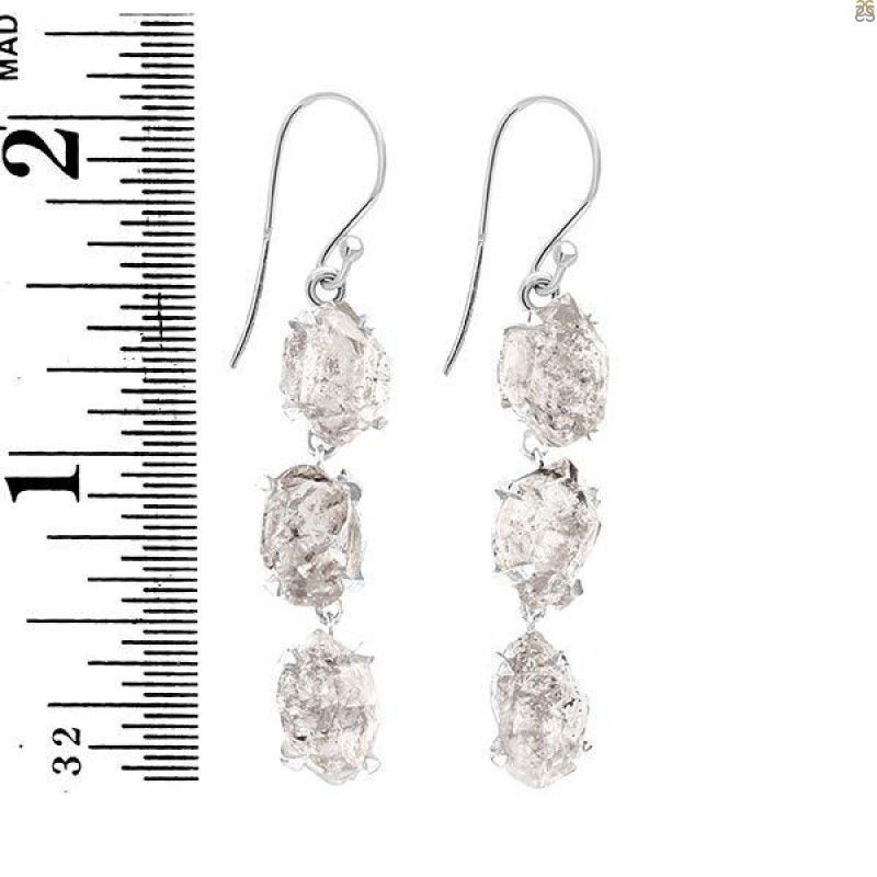 Petroleum Herkimer Diamond Rough Earring-2E HDP-3-201