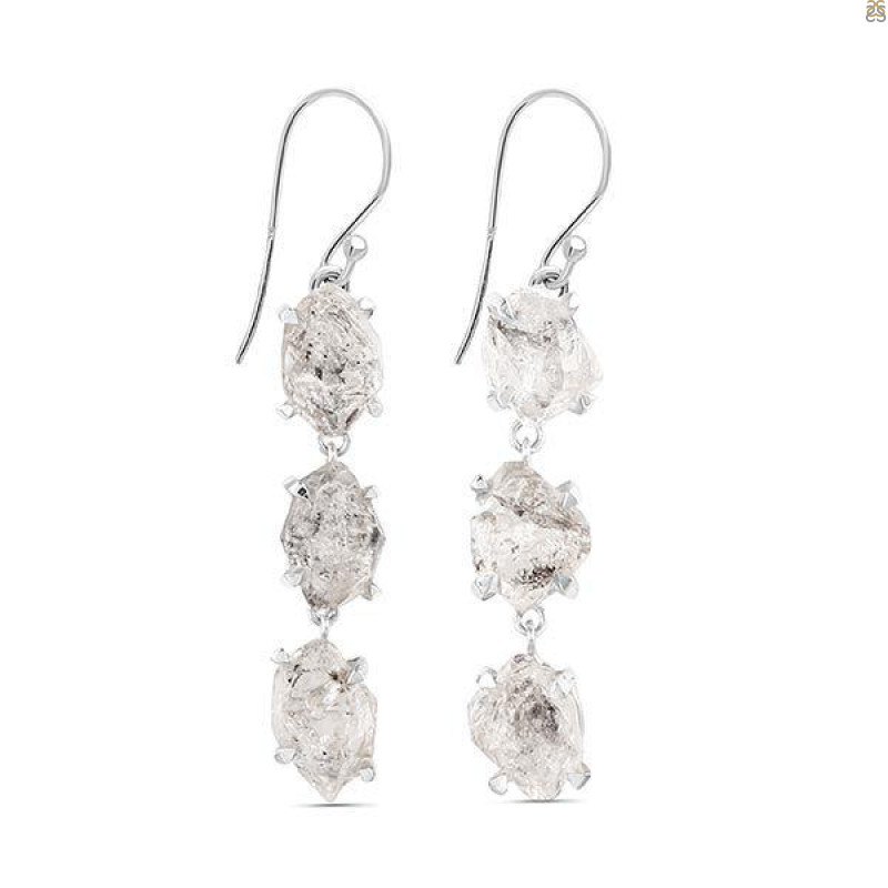 Petroleum Herkimer Diamond Rough Earring-2E HDP-3-204