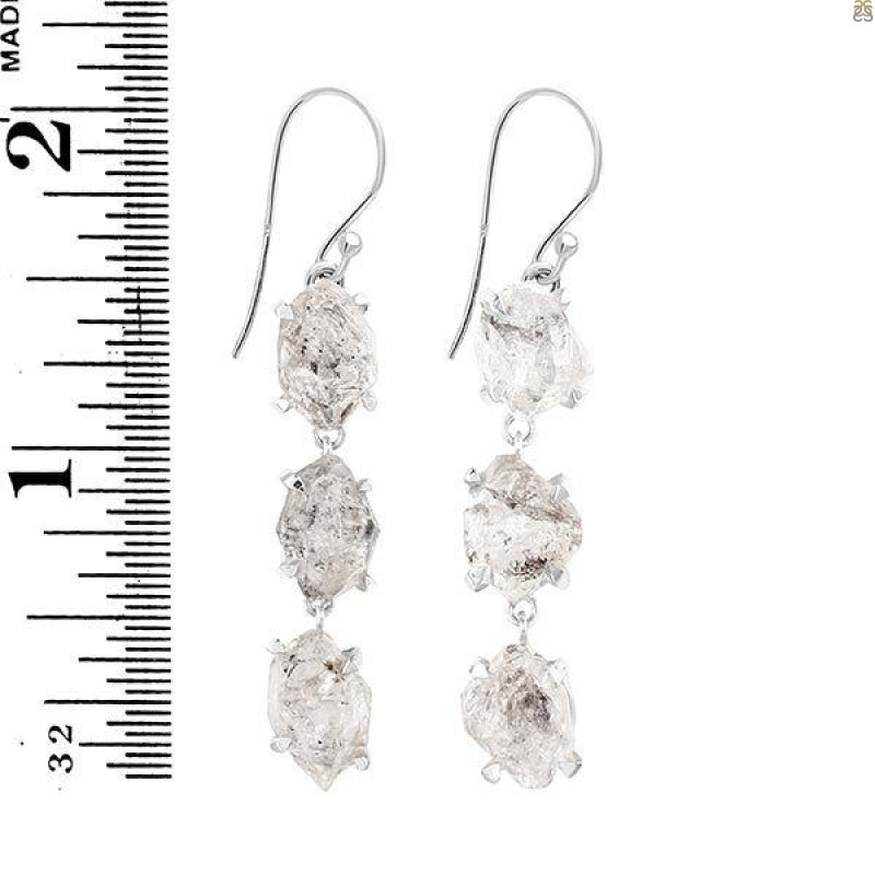 Petroleum Herkimer Diamond Rough Earring-2E HDP-3-204