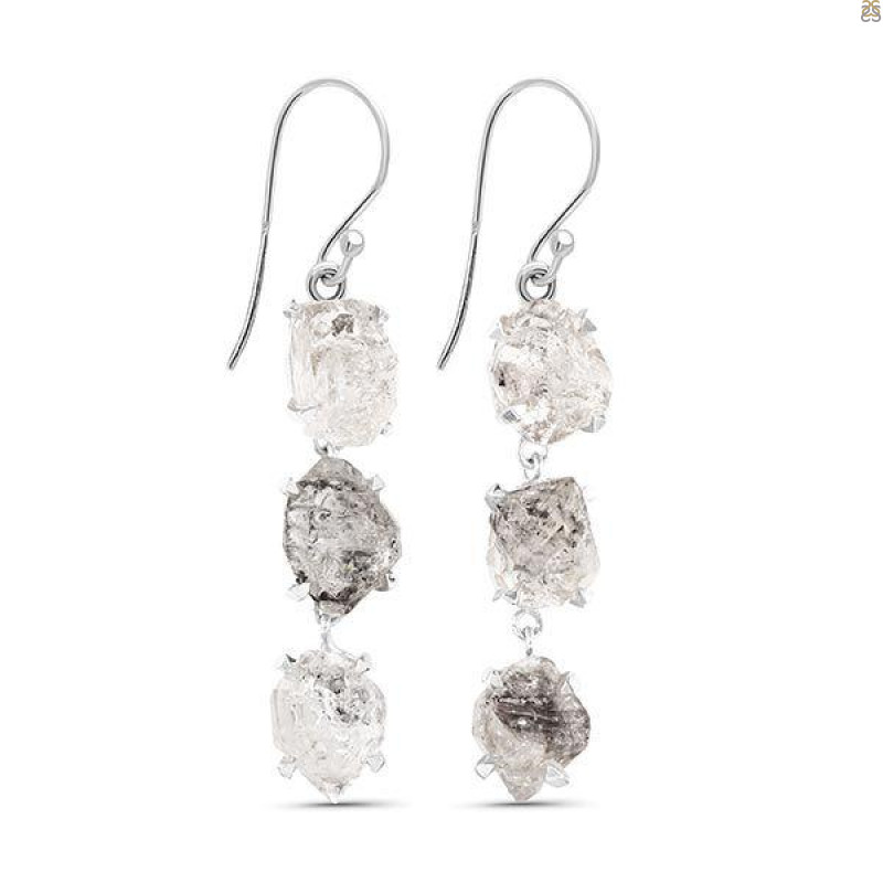 Petroleum Herkimer Diamond Rough Earring-2E HDP-3-205