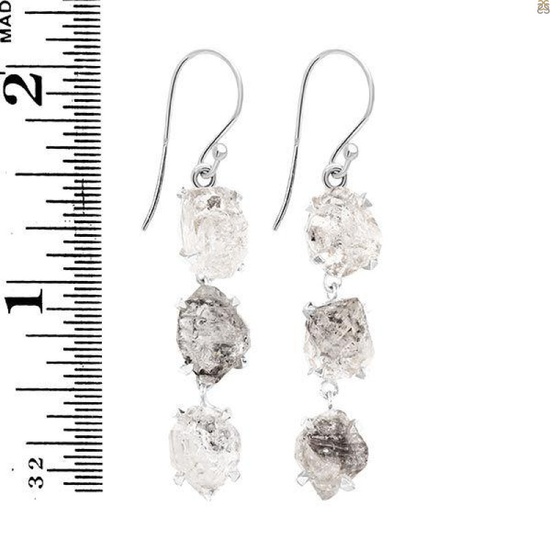 Petroleum Herkimer Diamond Rough Earring-2E HDP-3-205