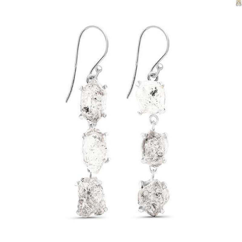 Petroleum Herkimer Diamond Rough Earring-2E HDP-3-206