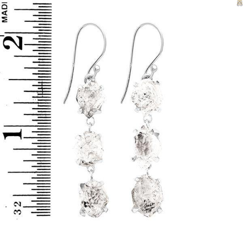 Petroleum Herkimer Diamond Rough Earring-2E HDP-3-207
