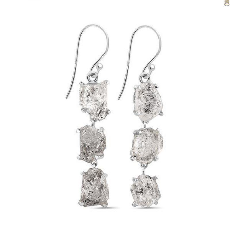 Petroleum Herkimer Diamond Rough Earring-2E HDP-3-209