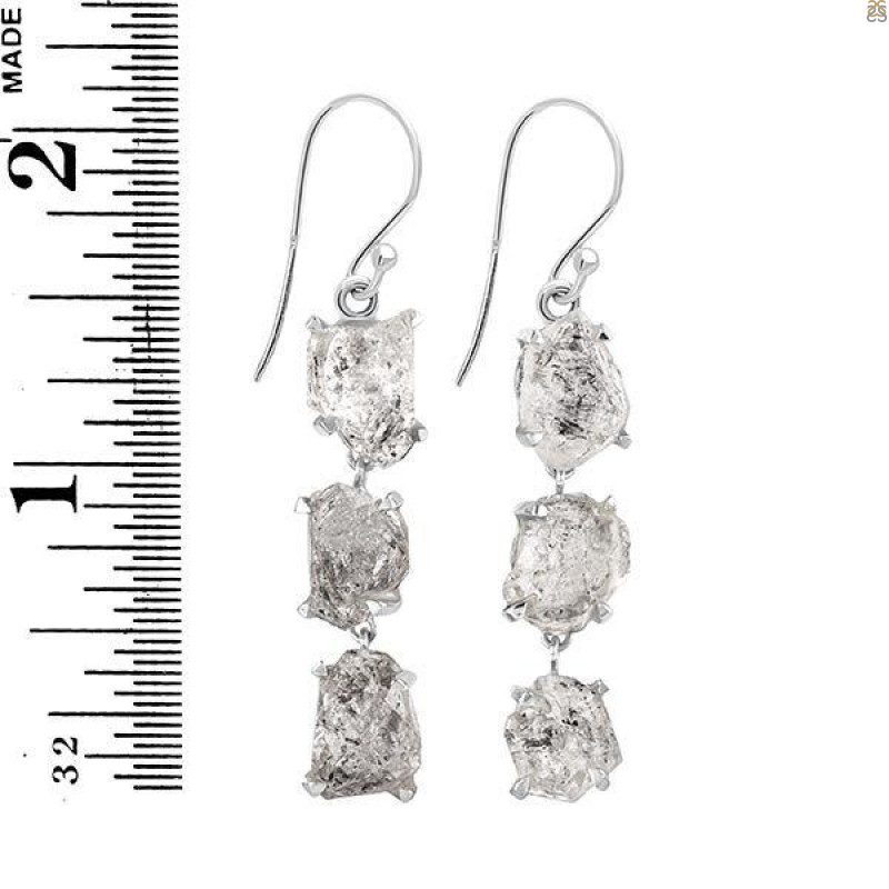 Petroleum Herkimer Diamond Rough Earring-2E HDP-3-209