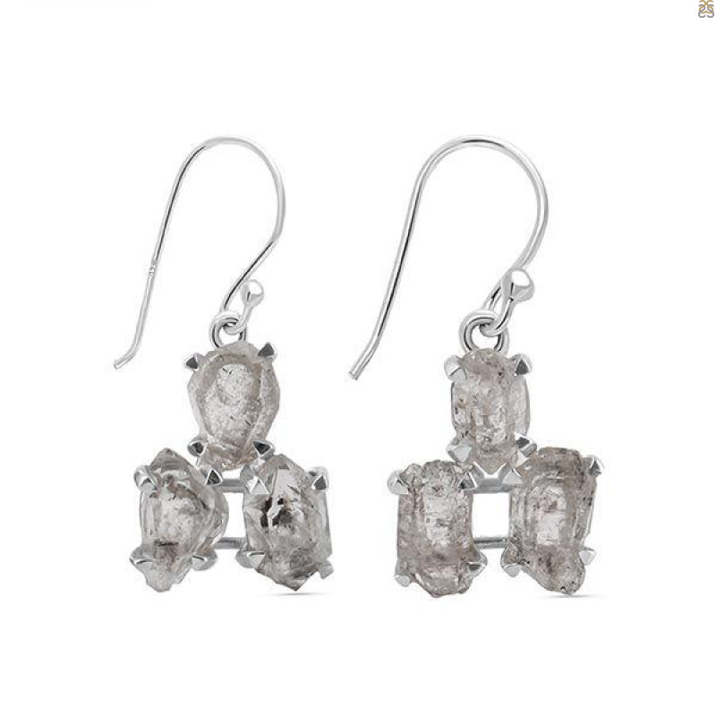 Petroleum Herkimer Diamond Rough Earring-2E HDP-3-21