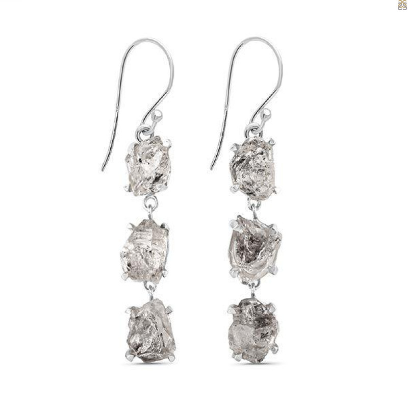 Petroleum Herkimer Diamond Rough Earring-2E HDP-3-210
