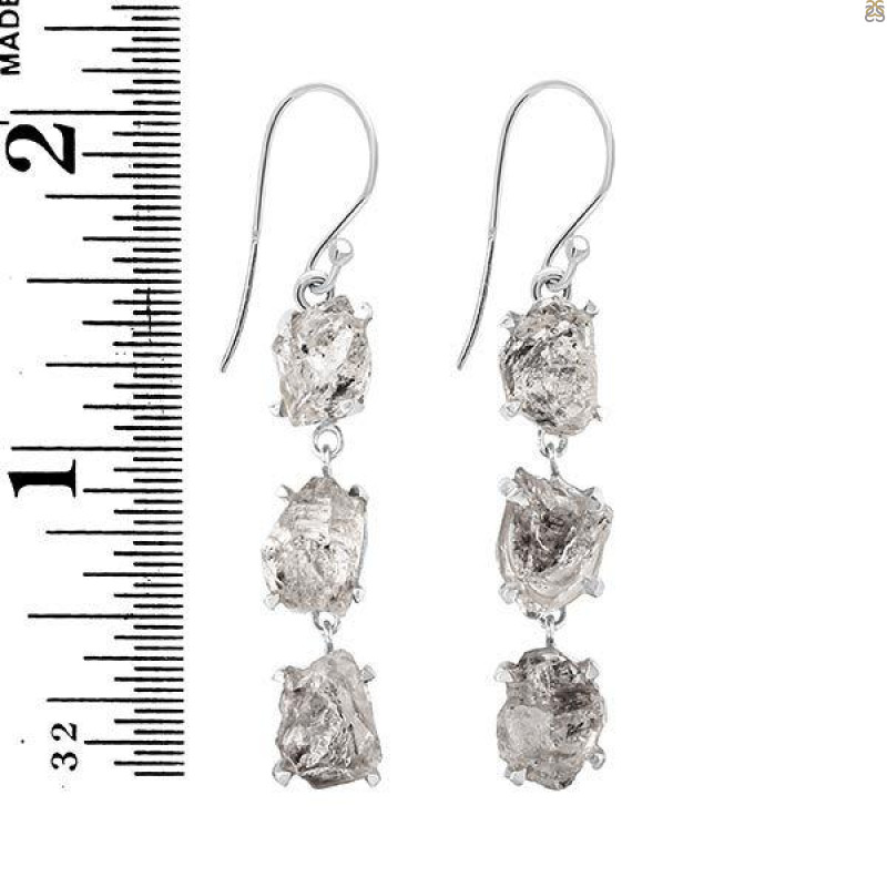 Petroleum Herkimer Diamond Rough Earring-2E HDP-3-210