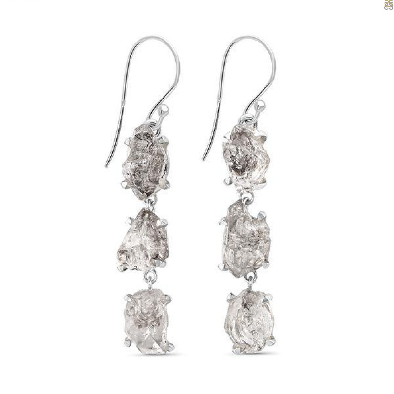 Petroleum Herkimer Diamond Rough Earring-2E HDP-3-211