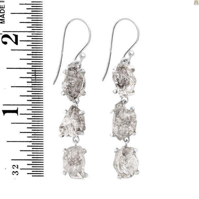 Petroleum Herkimer Diamond Rough Earring-2E HDP-3-211