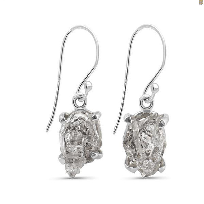 Petroleum Herkimer Diamond Rough Earring-E HDP-3-212