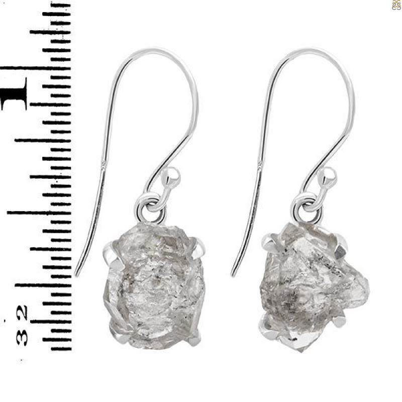 Petroleum Herkimer Diamond Rough Earring-E HDP-3-213