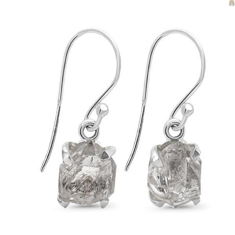 Petroleum Herkimer Diamond Rough Earring-E HDP-3-214