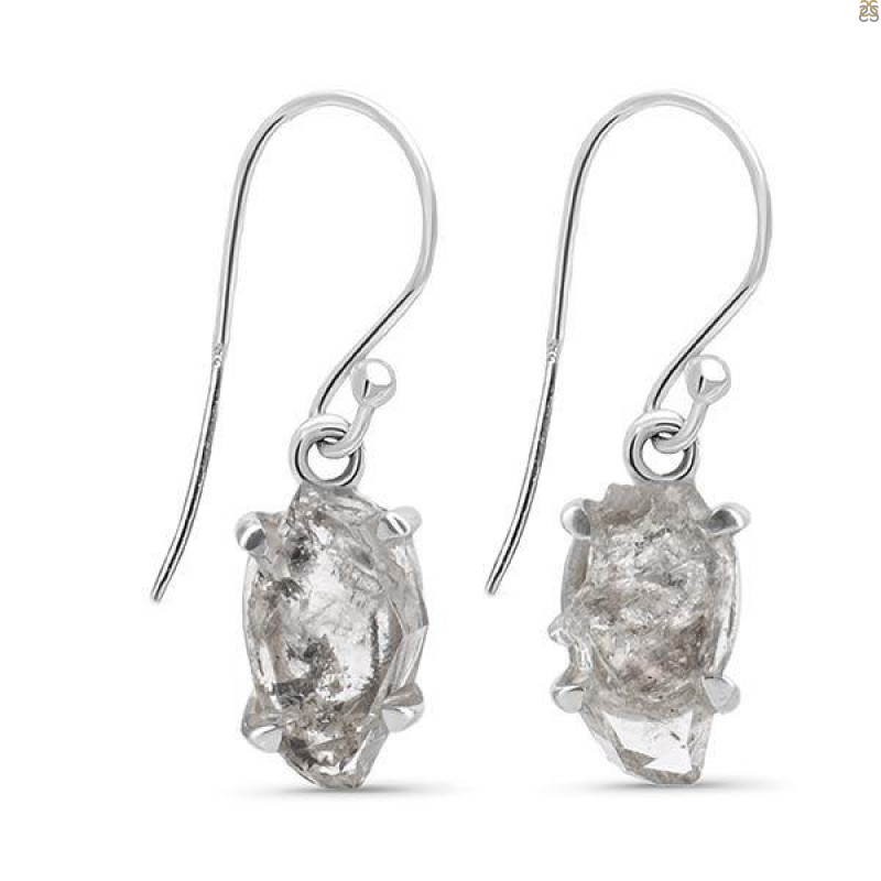Petroleum Herkimer Diamond Rough Earring-E HDP-3-216