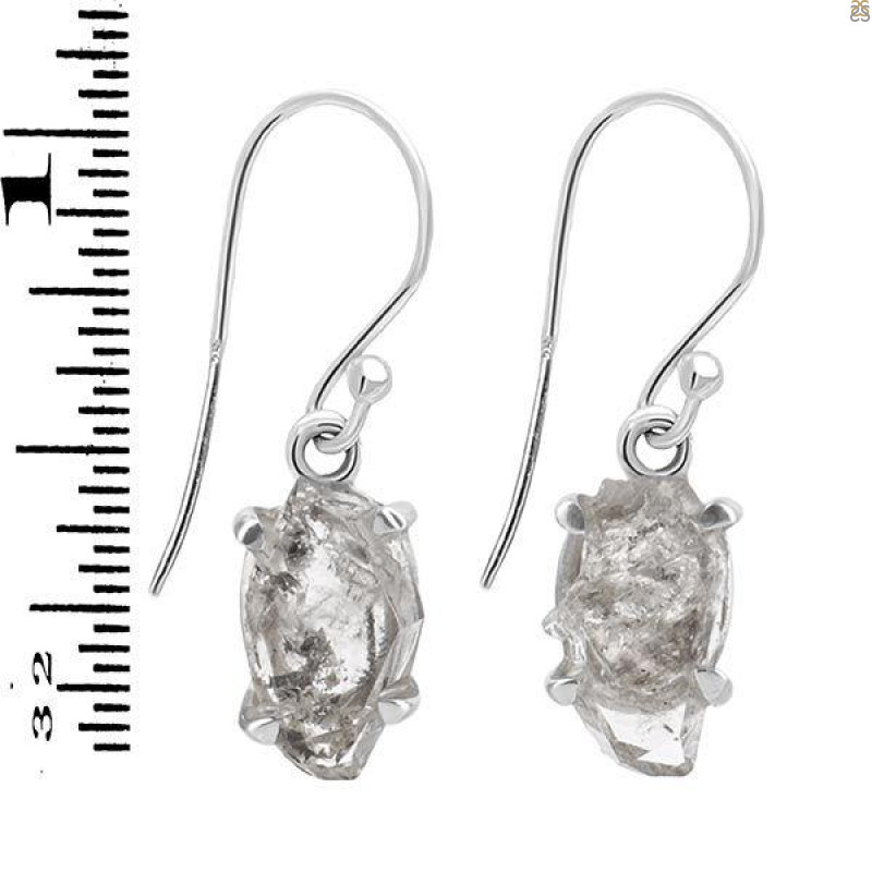Petroleum Herkimer Diamond Rough Earring-E HDP-3-216