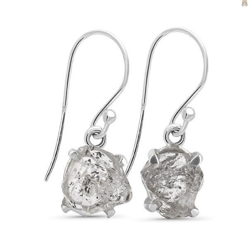 Petroleum Herkimer Diamond Rough Earring-E HDP-3-219