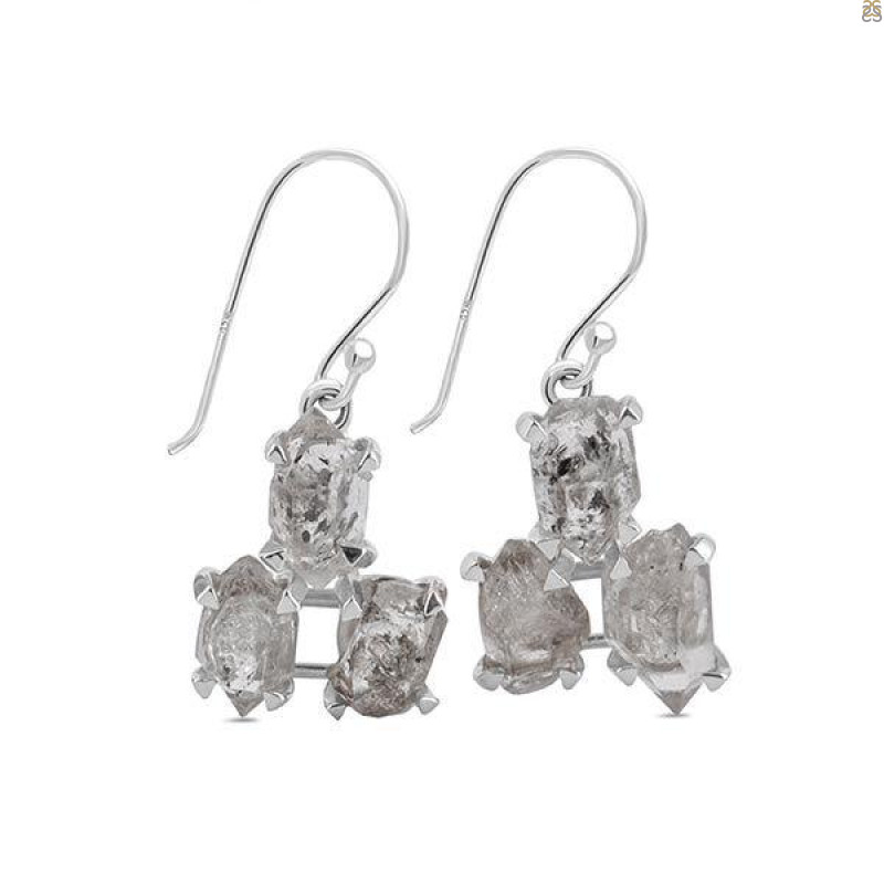 Petroleum Herkimer Diamond Rough Earring-2E HDP-3-22