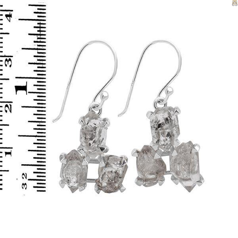 Petroleum Herkimer Diamond Rough Earring-2E HDP-3-22