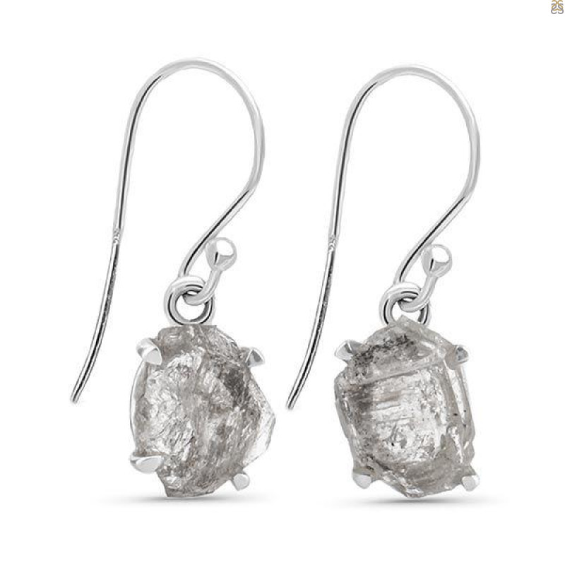 Petroleum Herkimer Diamond Rough Earring-E HDP-3-224