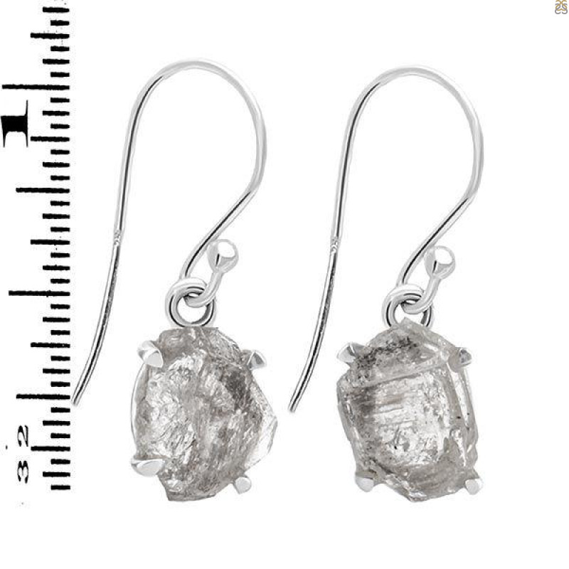 Petroleum Herkimer Diamond Rough Earring-E HDP-3-224