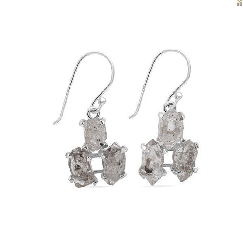 Petroleum Herkimer Diamond Rough Earring-2E HDP-3-25