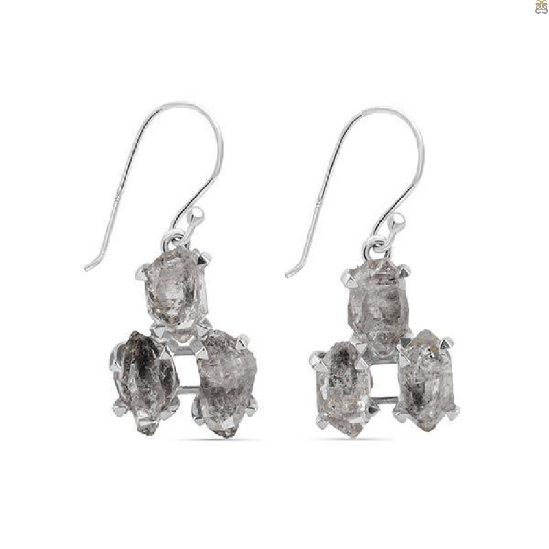 Petroleum Herkimer Diamond Rough Earring-2E HDP-3-29