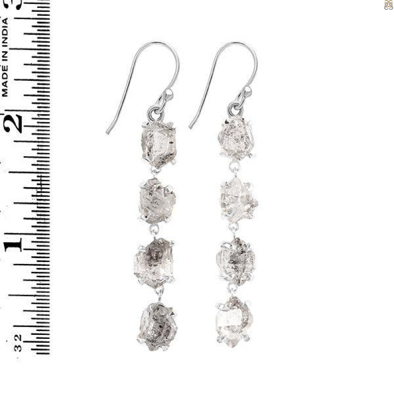 Petroleum Herkimer Diamond Rough Earring-2E HDP-3-292