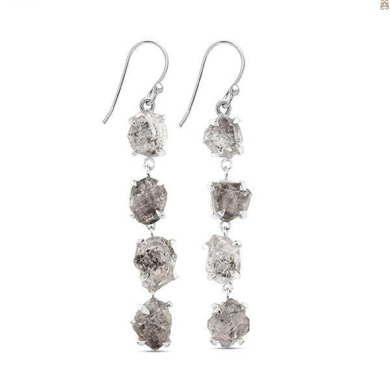 Petroleum Herkimer Diamond Rough Earring-2E HDP-3-293