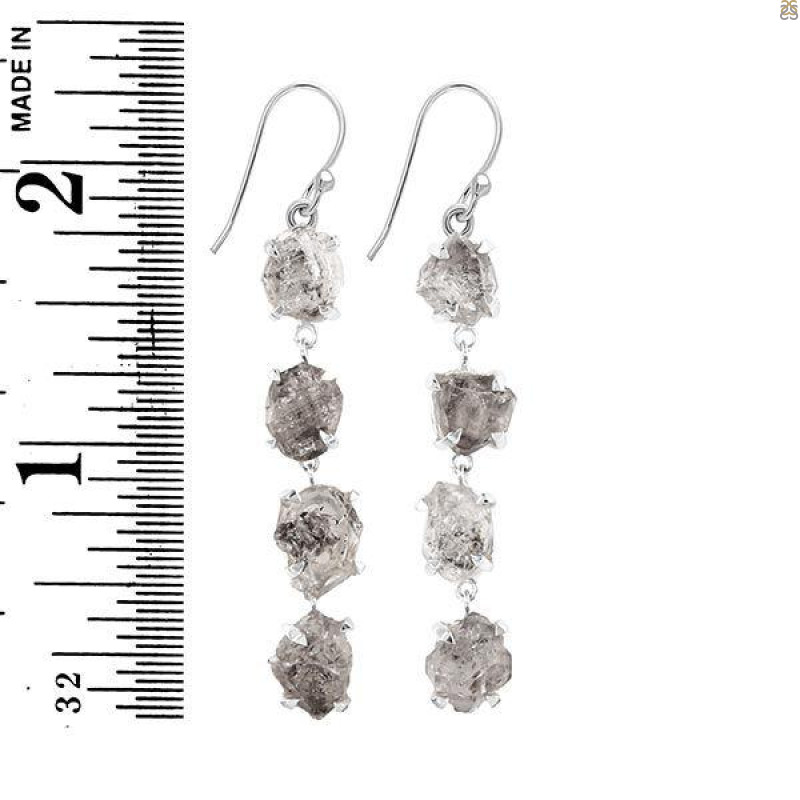 Petroleum Herkimer Diamond Rough Earring-2E HDP-3-293