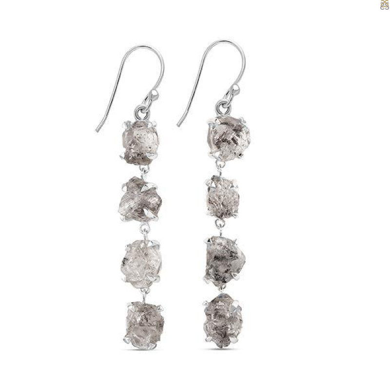 Petroleum Herkimer Diamond Rough Earring-2E HDP-3-294