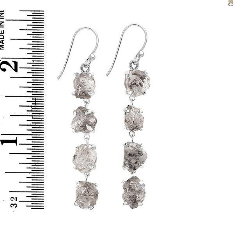 Petroleum Herkimer Diamond Rough Earring-2E HDP-3-294