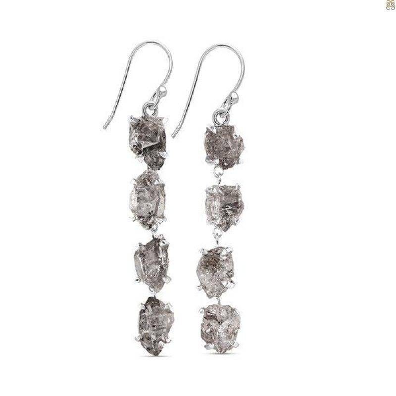 Petroleum Herkimer Diamond Rough Earring-2E HDP-3-295