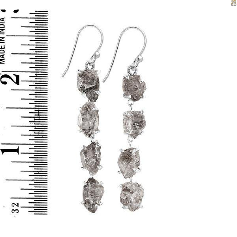 Petroleum Herkimer Diamond Rough Earring-2E HDP-3-295